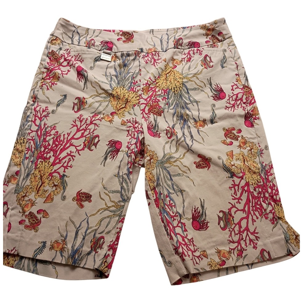 Lulu-B Coastal Under The Sea Print Ankle Women's White Multi 8 Stretch NWT